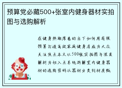 预算党必藏500+张室内健身器材实拍图与选购解析