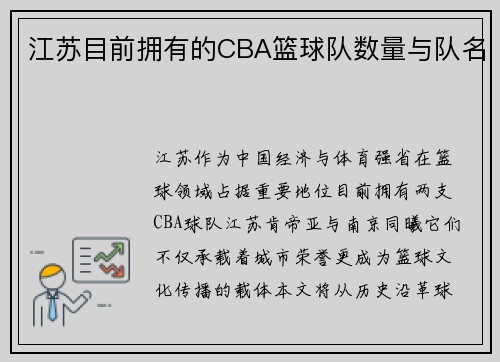 江苏目前拥有的CBA篮球队数量与队名