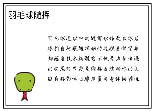 羽毛球随挥